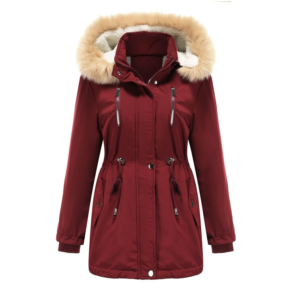 Women's Winter Fleece Hooded Coat