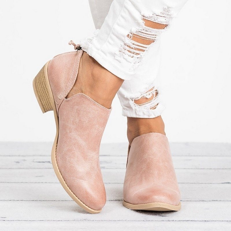 Chic Retro High Heel Ankle Boots