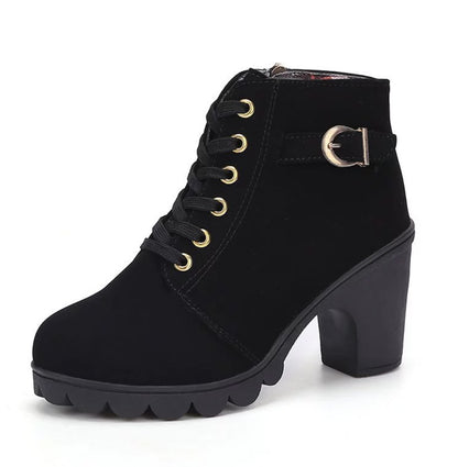 Leopard Print Suede Lace-Up Ankle Boots