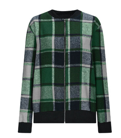 Women’s Plaid Baseball Jacket