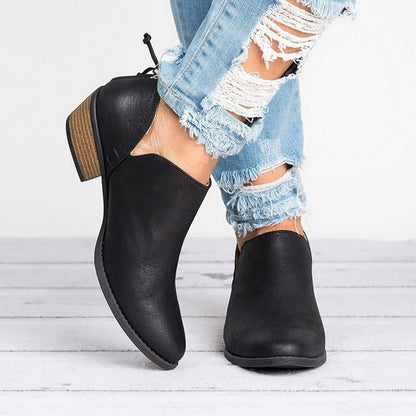 Chic Retro High Heel Ankle Boots