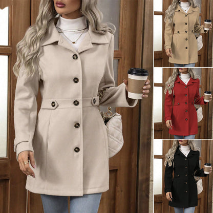 Women's Mid-Length Wool Coat