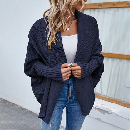 Loose Knit Bat Sleeve Cardigan