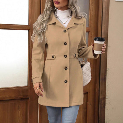 Women's Mid-Length Wool Coat