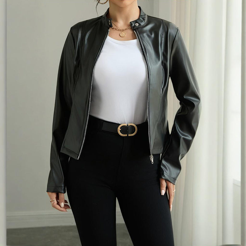 Women’s Faux Leather Fall Jacket