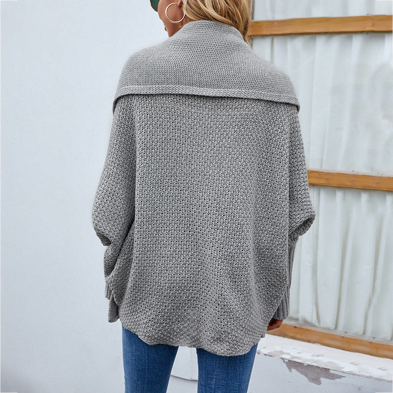 Loose Knit Bat Sleeve Cardigan
