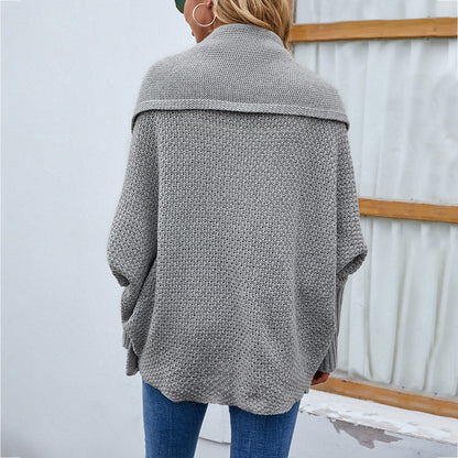 Loose Knit Bat Sleeve Cardigan
