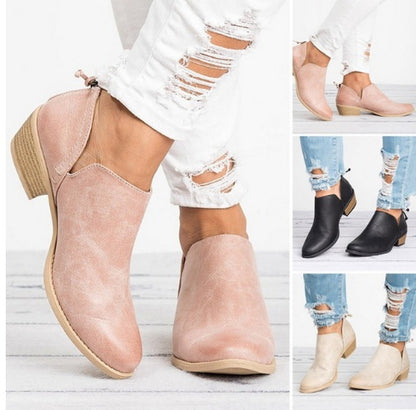 Chic Retro High Heel Ankle Boots