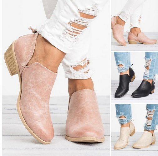 Chic Retro High Heel Ankle Boots