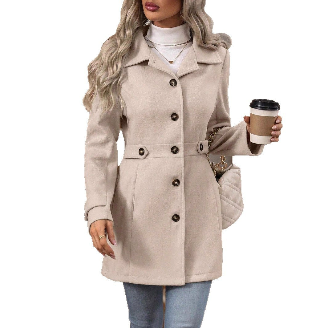 Women's Mid-Length Wool Coat