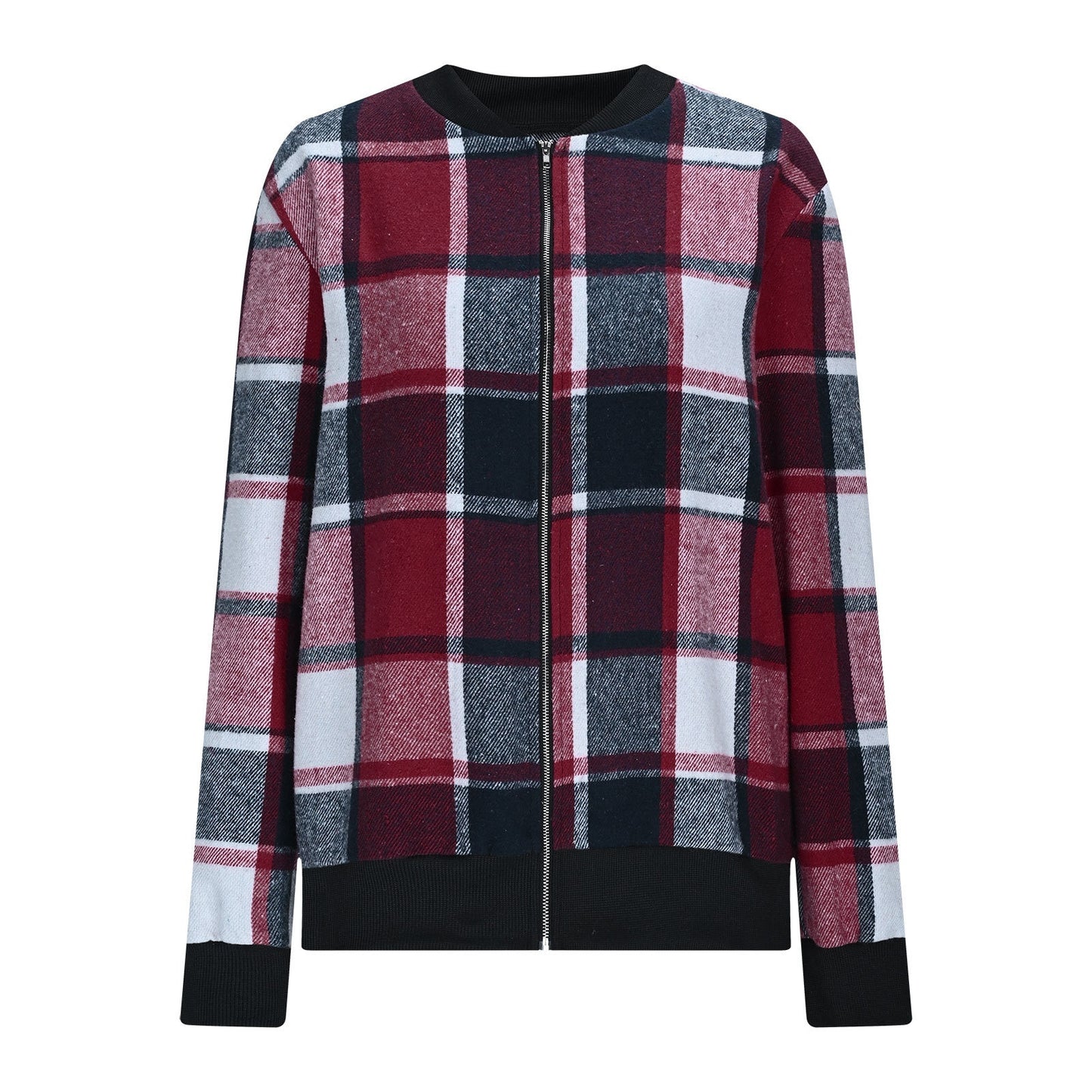 Women’s Plaid Baseball Jacket