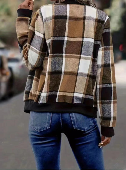 Women’s Plaid Baseball Jacket