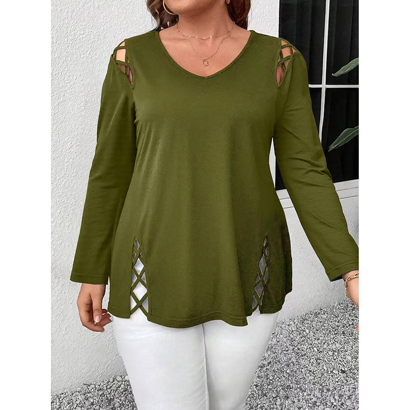 Casual Plus Size Fall Tunic Top