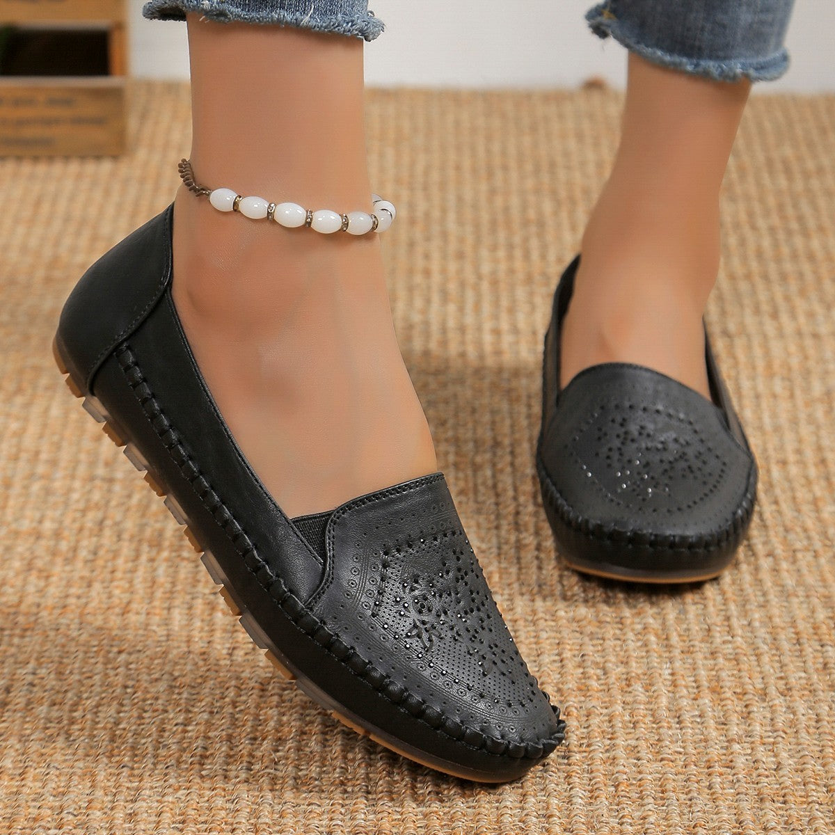 Solid Color Handmade Women Loafers