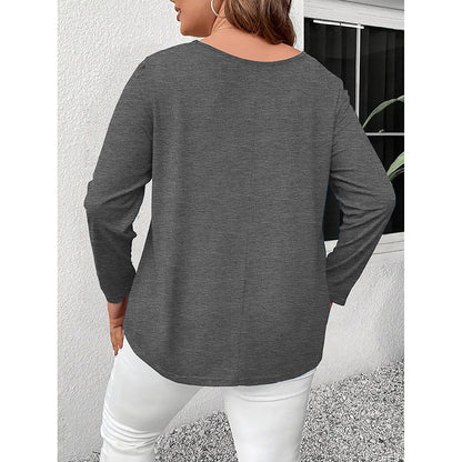 Casual Plus Size Fall Tunic Top