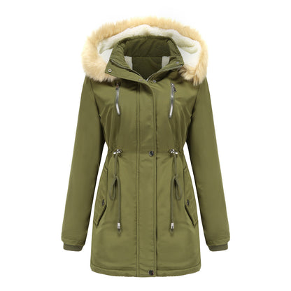 Women's Winter Fleece Hooded Coat