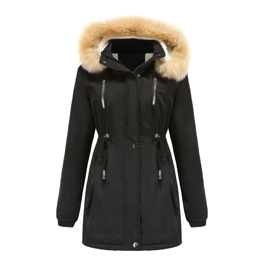 Women's Winter Fleece Hooded Coat