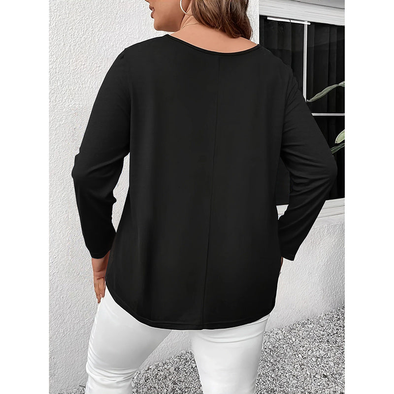 Casual Plus Size Fall Tunic Top