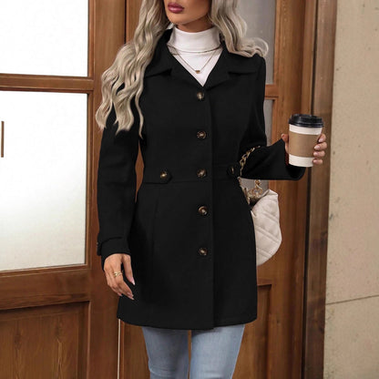 Women's Mid-Length Wool Coat