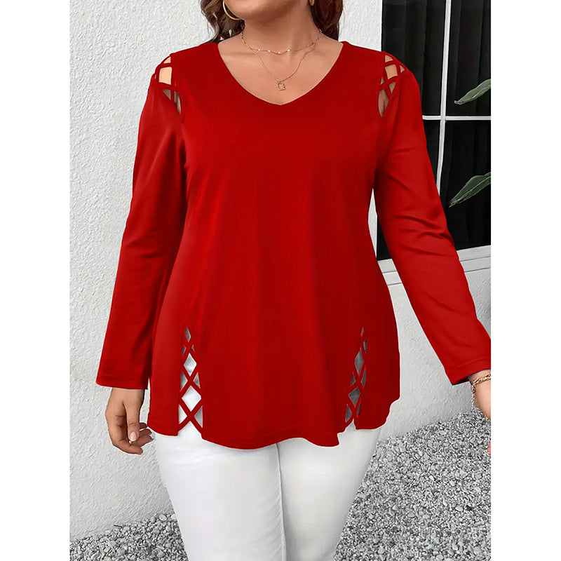 Casual Plus Size Fall Tunic Top