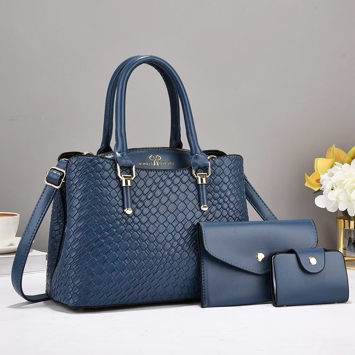 Woven Texture Handbag Set 3-Pcs