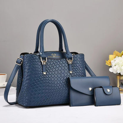 Woven Texture Handbag Set 3-Pcs