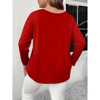 Casual Plus Size Fall Tunic Top