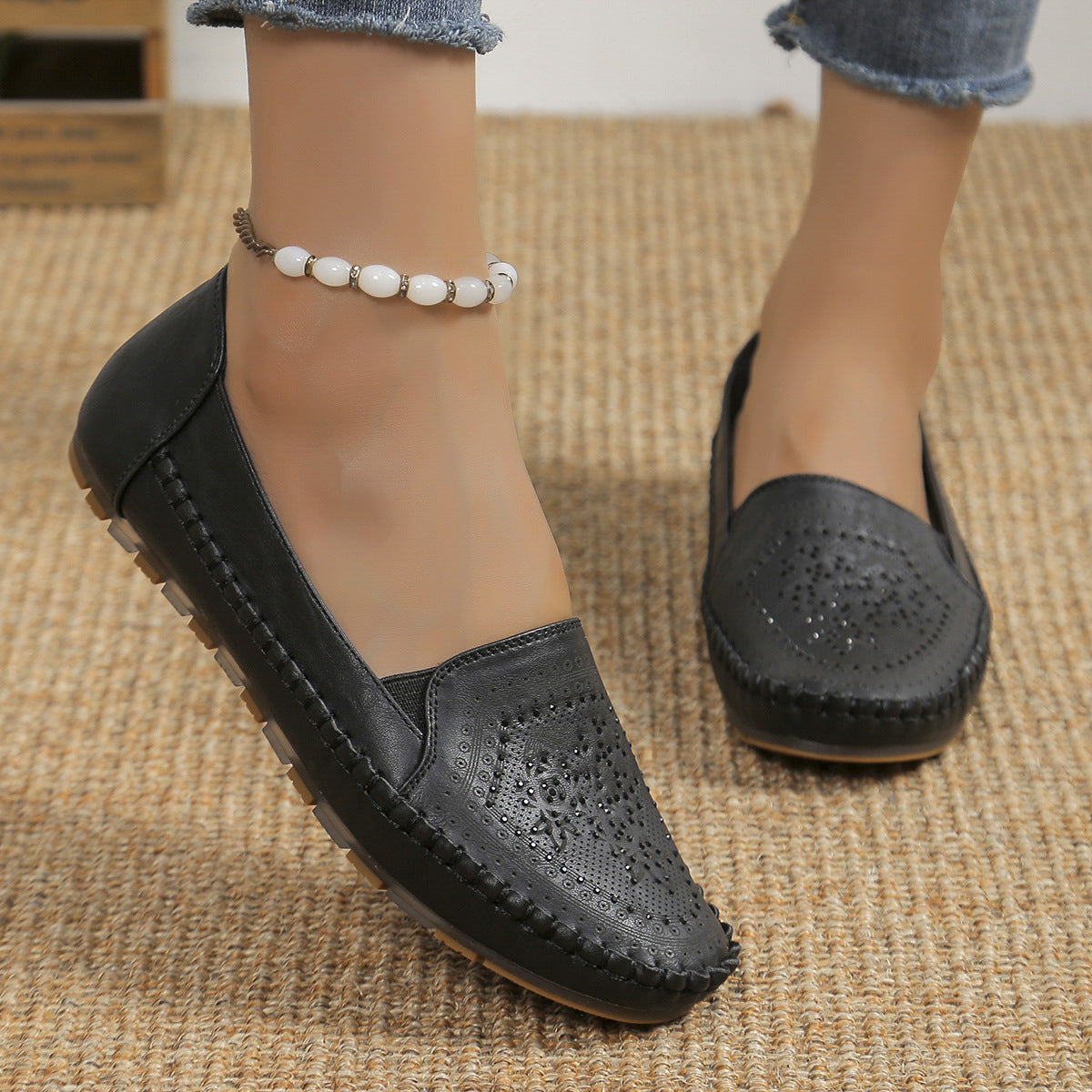 Solid Color Handmade Women Loafers