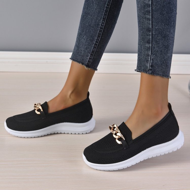 Lightweight Mesh Chain Flats Women