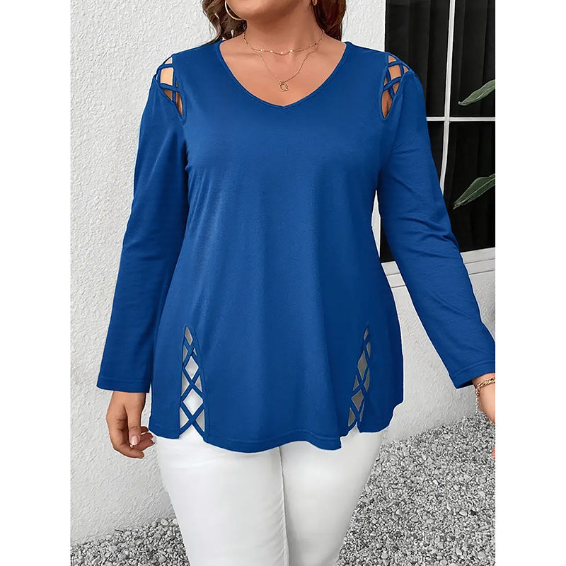 Casual Plus Size Fall Tunic Top