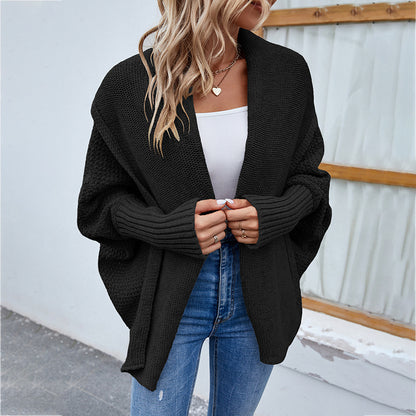 Loose Knit Bat Sleeve Cardigan